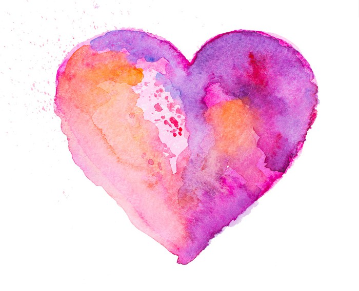 700x568 Watercolor Heart. Concept - Watercolor Heart