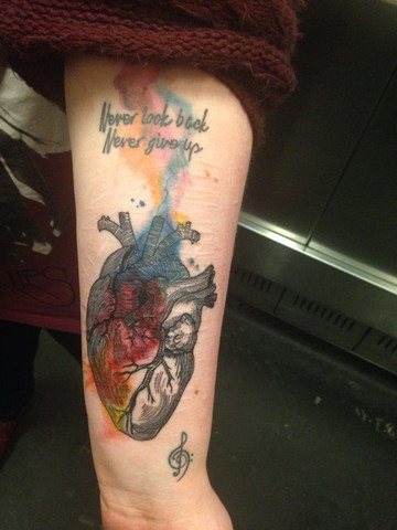 360x480 60 Best Watercolor Tattoos Meanings, Ideas And Designs - Watercolor Heart Tattoo