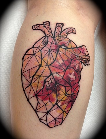 368x480 Kristina Bennett Tattoos And Fine Ish Art - Watercolor Heart Tattoo
