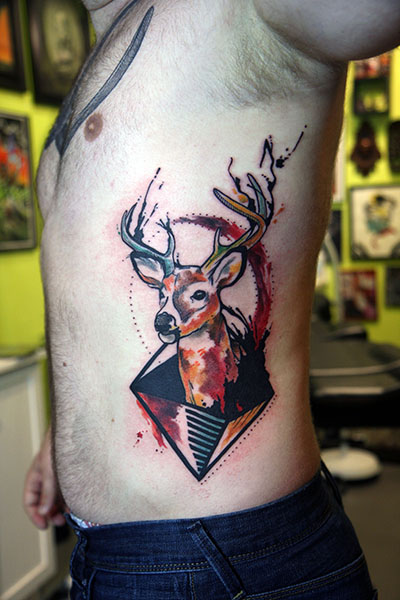 400x600 Tattoo Portfolio Of Deanna Wardin, Tattoo Boogaloo, San Francisco - Watercolor Heart Tattoo