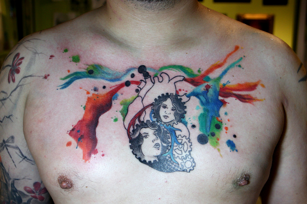 1024x683 Graphic Watercolor Heart Tattoo I Tattoo - Watercolor Heart Tattoo