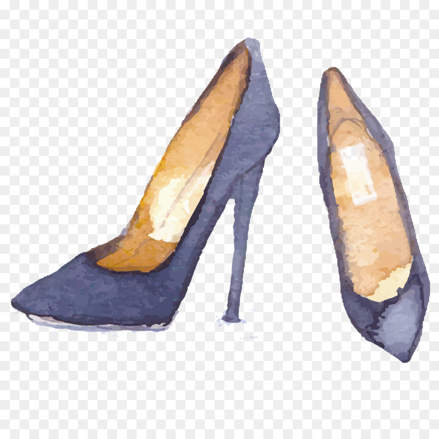 900x900 Shoe Watercolor Painting High Heeled Footwear Illustration - Watercolor Heels