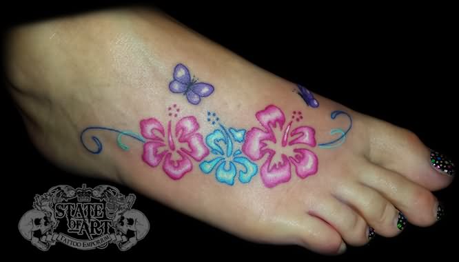 666x380 Hibiscus Tattoos - Watercolor Hibiscus Tattoo