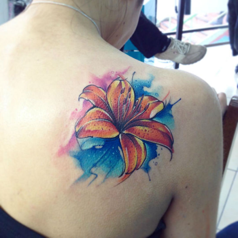 800x800 Innovating Watercolor Tattoos By Adrian Bascur - Watercolor Hibiscus Tattoo