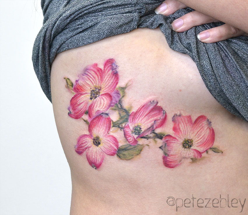 851x737 Pete Zebley Tattoos - Watercolor Hibiscus Tattoo