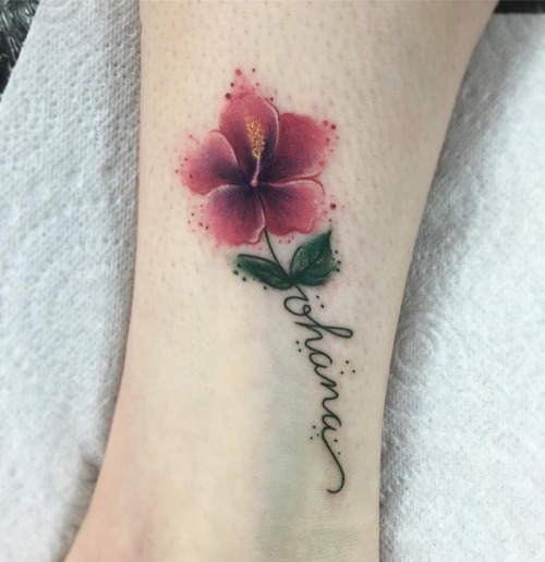 500x516 Hibiscus Watercolor Tumblr - Watercolor Hibiscus Tattoo