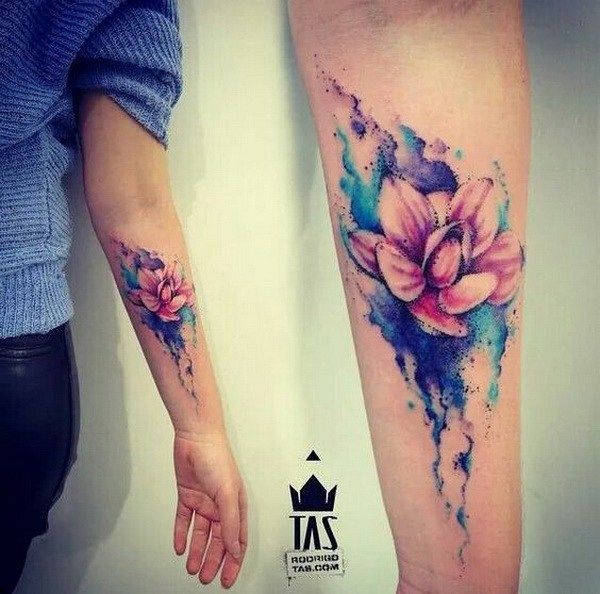 600x594 60 Awesome Watercolor Tattoo Designs Flower Watercolor - Watercolor Hibiscus Tattoo