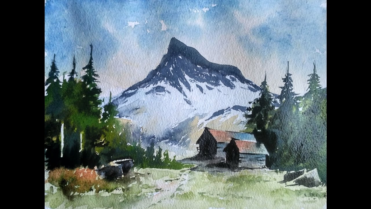 1280x720 How To Paint A Landscape In Watercolor - Watercolor Hills