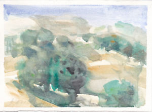 300x221 California Hills Original Plein Air Painting Impressionist - Watercolor Hills