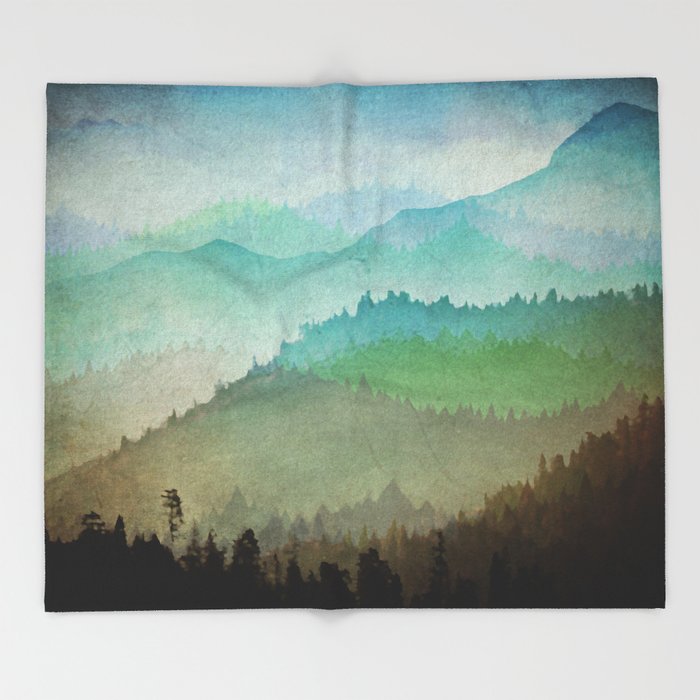 700x700 Watercolor Hills Throw Blanket By Amandaroyale Society6 - Watercolor Hills