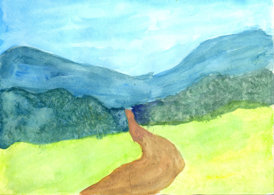 900x642 Watercolor Hills By Christina Joy - Watercolor Hills