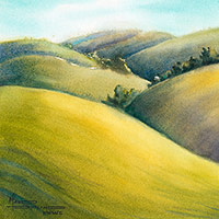 200x200 Watercolor Landscape Paintings - Watercolor Hills