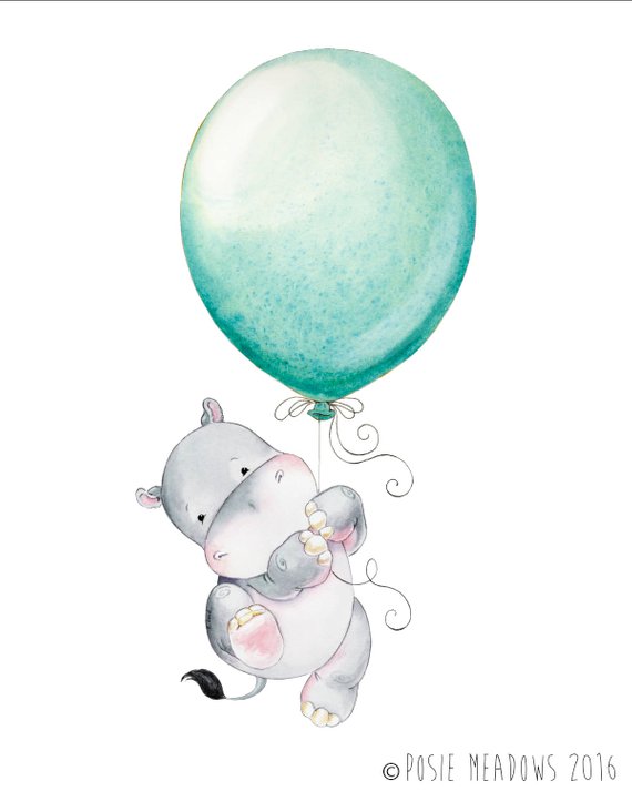 570x713 Hippopotamus Hippo Watercolor Hippo Baby Hippo Watercolor Etsy - Watercolor Hippo