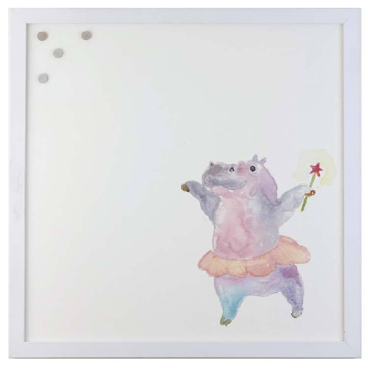 750x750 Petal Lane Watercolor Hippo Magnet Board - Watercolor Hippo