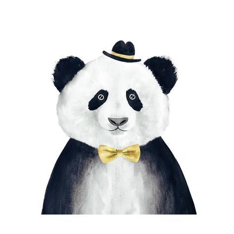 473x473 Watercolor Hipster Panda Drawing. Hipster Animal. Art By Lenaer - Watercolor Hipster
