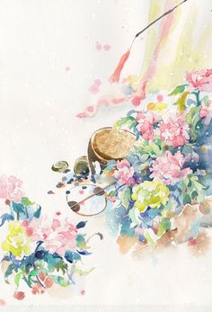 236x347 Tranh Hoa Ban (Kho Cho - Watercolor Hoa