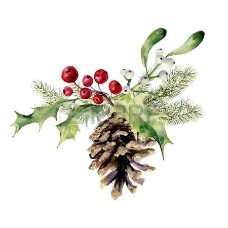 450x450 Image Result For Watercolor Holly Leaves Watercolor Arts - Watercolor Holly