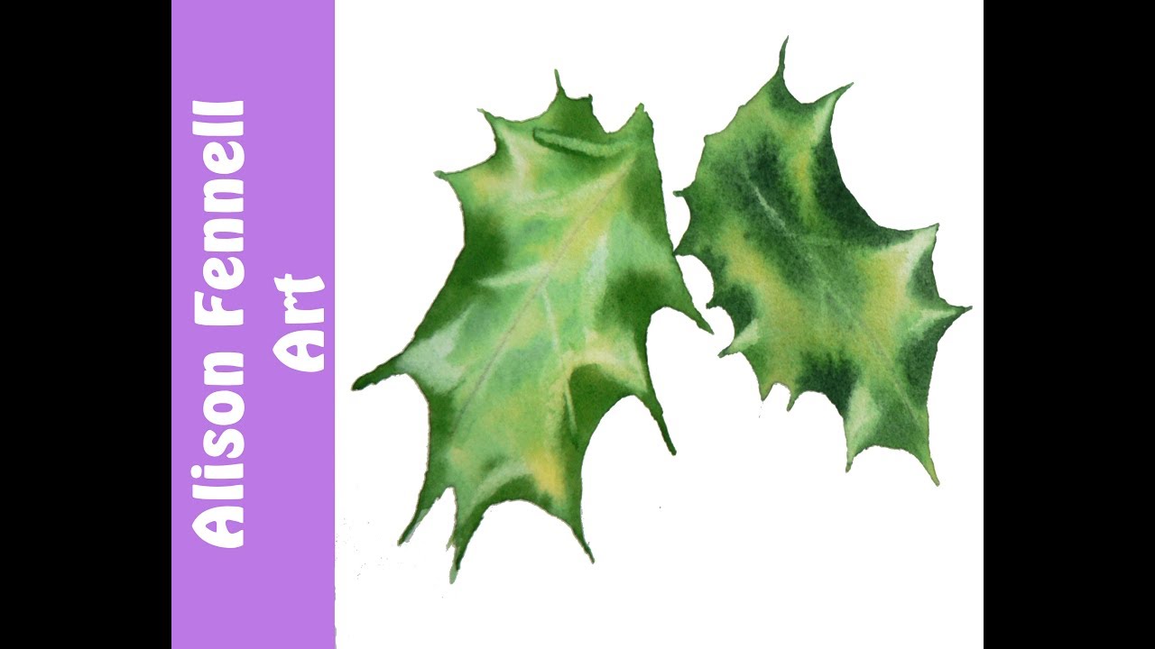 1280x720 Painting Holly Leaves In Watercolor - Watercolor Holly