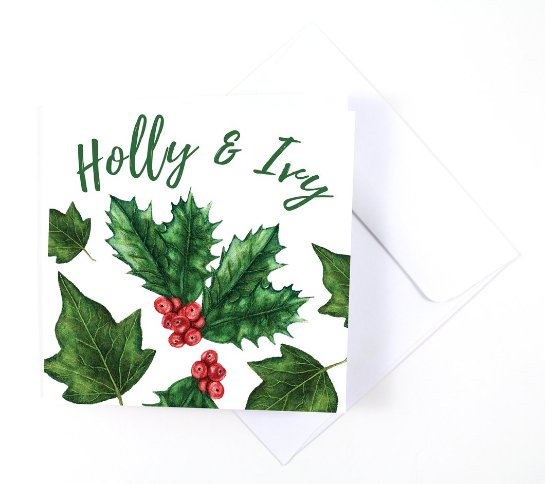 1060x942 The Holly And Ivy Watercolor Holiday Card Laura Ashton - Watercolor Holly