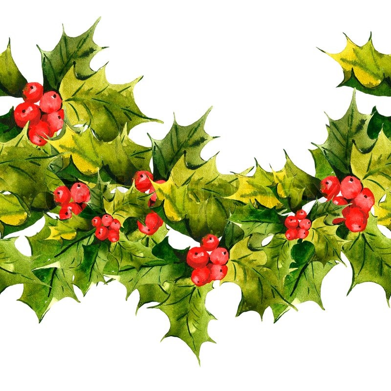 Watercolor Holly at PaintingValley.com | Explore collection of ...