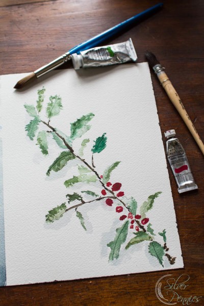 400x600 Holly Watercolor (Free Printable) - Watercolor Holly