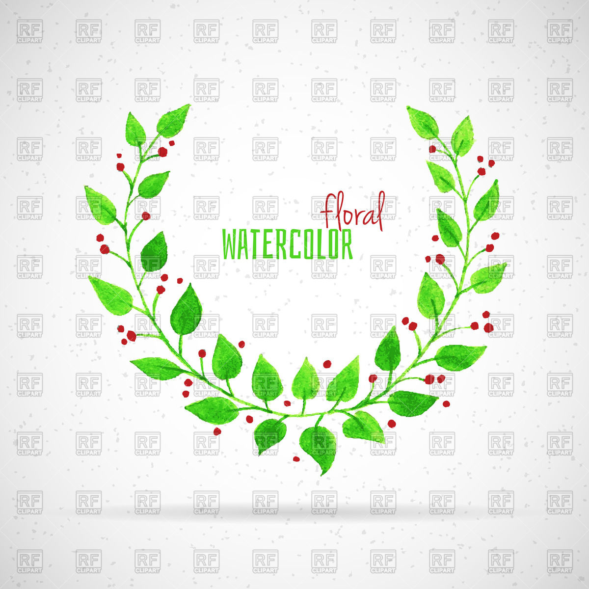 1200x1200 Floral Frame With Branch With Leaves - Watercolor Holly Leaves