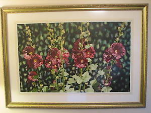 300x225 Deborah Rubin Original Watercolor - Watercolor Hollyhocks