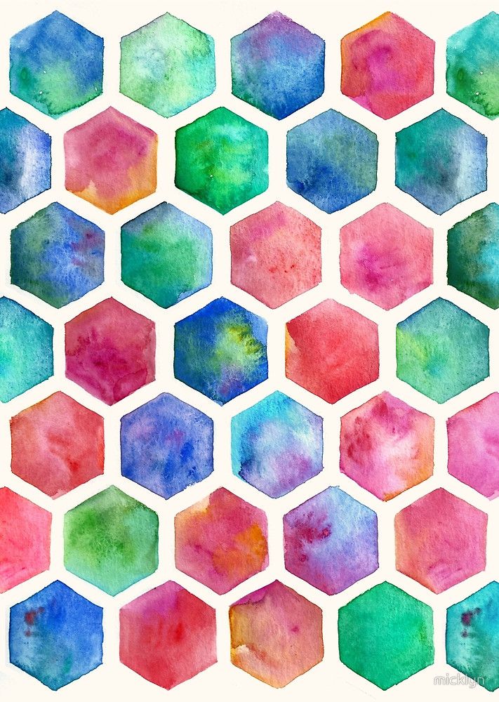 711x1000 Hand Painted Watercolor Honeycomb Pattern By Micklyn Colour Love - Watercolor Honeycomb