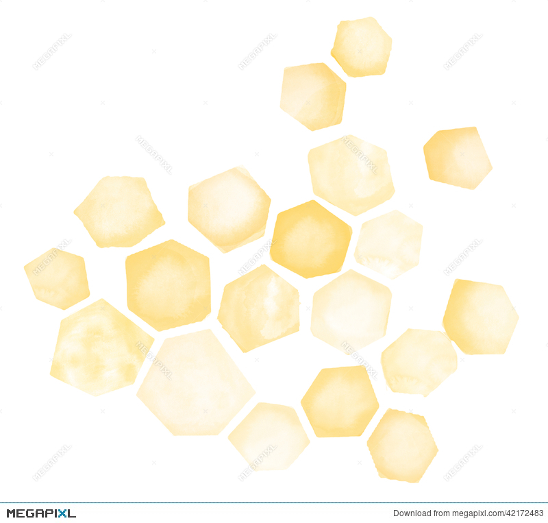 800x763 Watercolor Honeycomb Illustration 42172483 - Watercolor Honeycomb