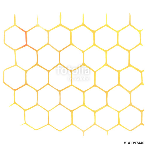 500x500 Watercolor Honeycomb On White Stock Photo And Royalty Free Images - Watercolor Honeycomb