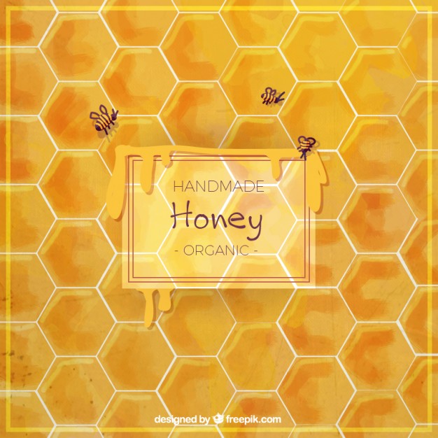 626x626 Watercolor Hive Background Vector Free Download - Watercolor Honeycomb