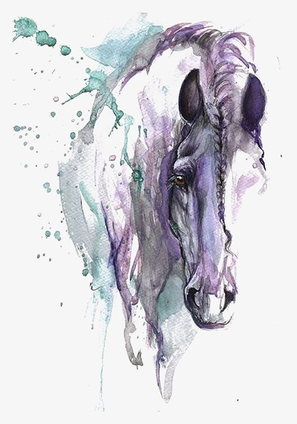 417x596 Horse, Horse Clipart, Hand Painted Horse, Watercolor Horse Png - Watercolor Horse