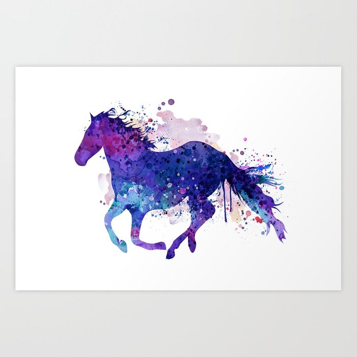 700x700 Running Horse Watercolor Silhouette Art Print By Marianvoicu - Watercolor Horse