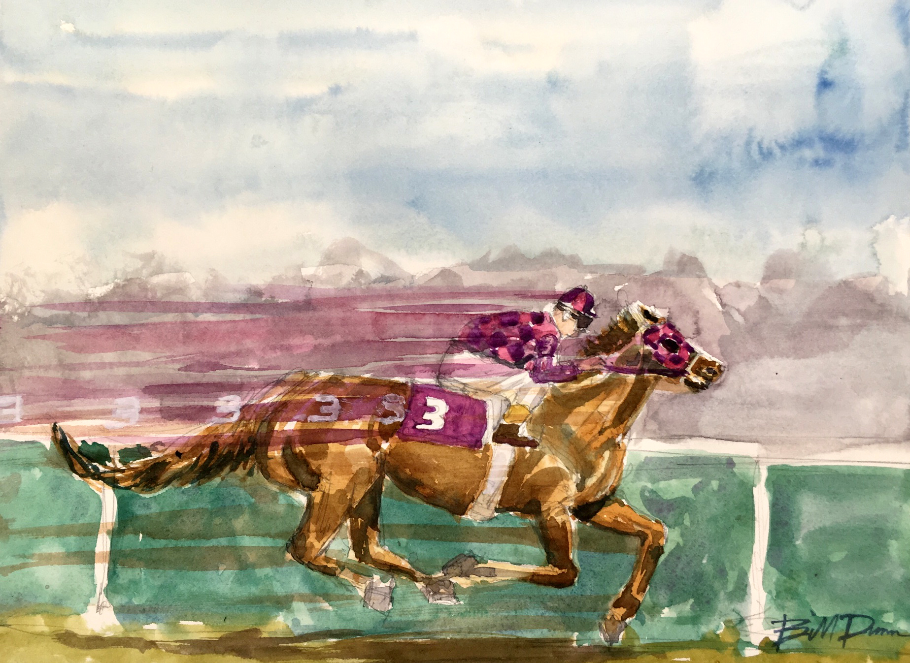 1847x1347 Easy Watercolor Horse Painting The Secretariat - Watercolor Horse