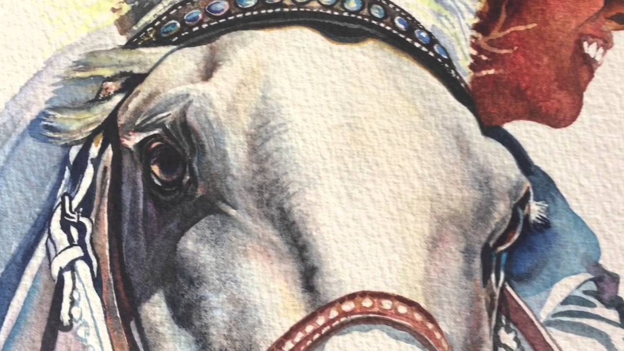 1280x720 How To Start A Watercolor Painting Of A Western Horse In Action - Watercolor Horse Head