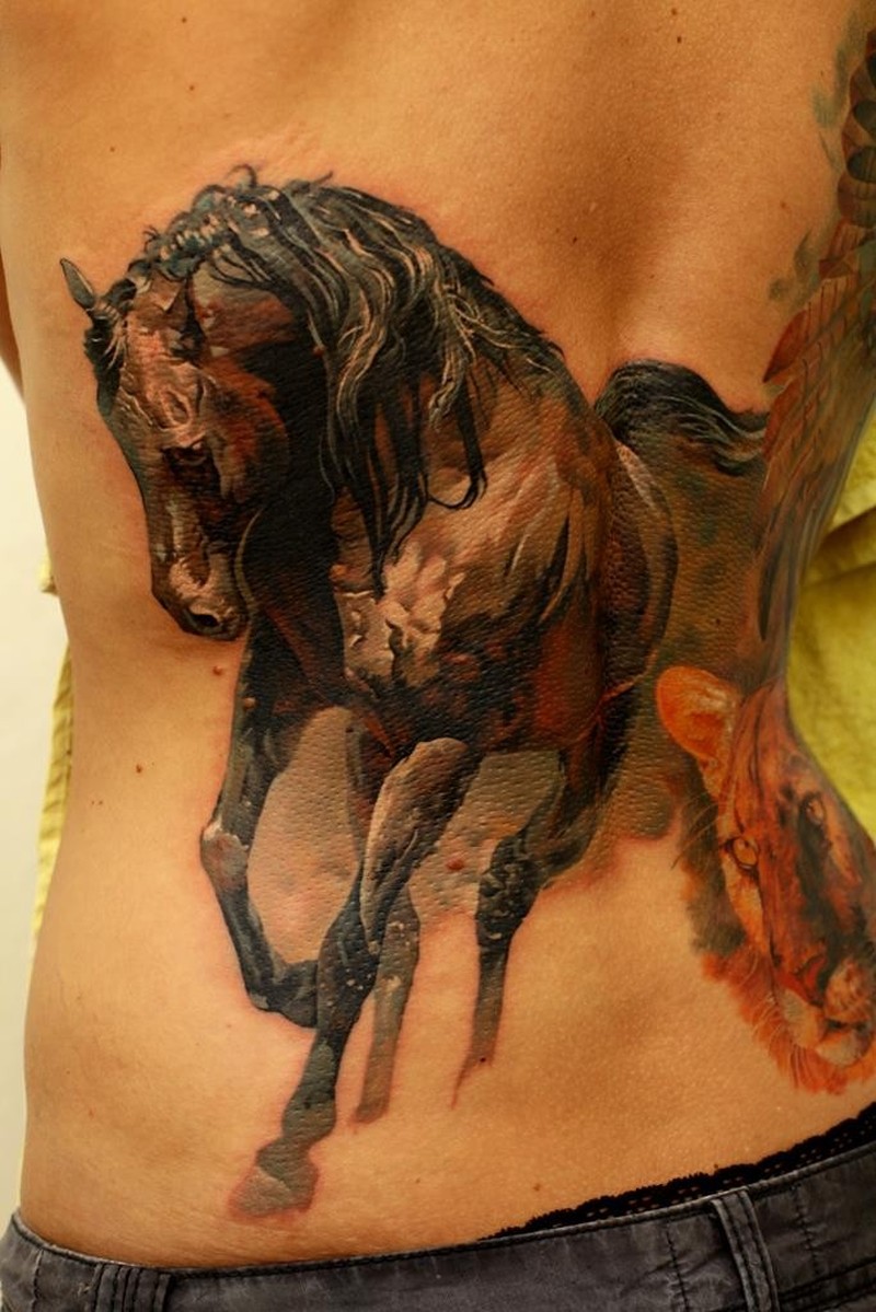 800x1199 Great Watercolor Horse Tattoo On Back Tattoos Book - Watercolor Horse Tattoo