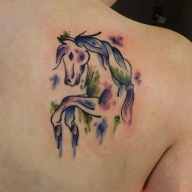 768x768 Watercolor Horse Tattoo Designs, Ideas And Meaning Tattoos For You - Watercolor Horse Tattoo