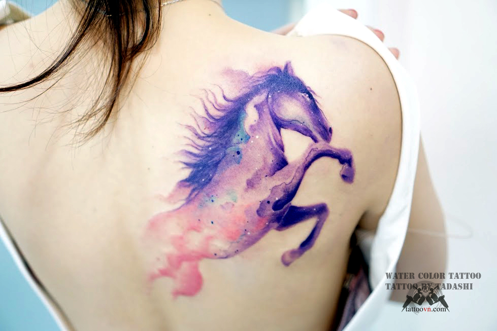 979x653 Watercolor Tattoos - Watercolor Horse Tattoo