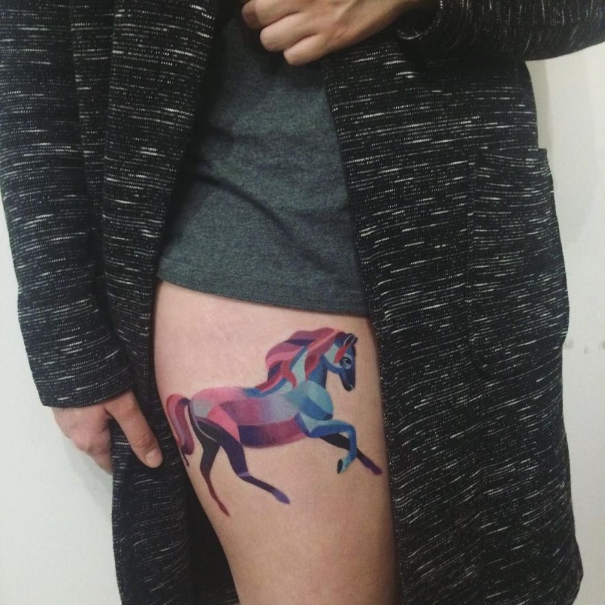 880x880 Horse Tattoo By Sasha Unisex (6) - Watercolor Horse Tattoo