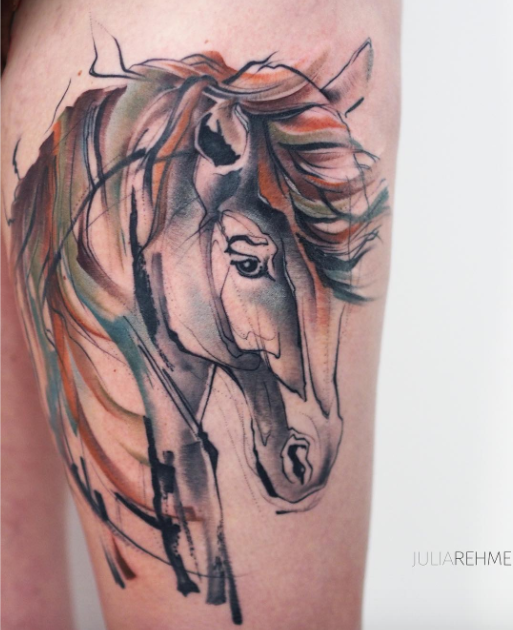 513x630 Watercolor Horse Tattoo 1495976490g4nk8 - Watercolor Horse Tattoo