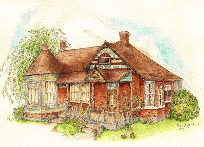 710x513 Learn How To Draw And Paint Brick With This Free Tutorial - Watercolor House