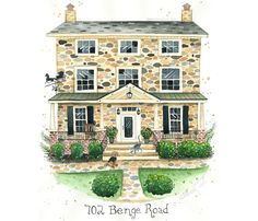 236x202 44 Best House Portrait Images In 2018 House Drawing - Watercolor House