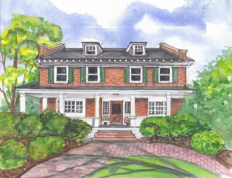 782x600 Residential House Watercolor Amp Portrait Artist House Portraits - Watercolor House