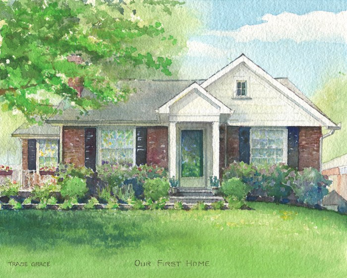 700x560 Watercolor House Portrait Earnests Tracie Grace - Watercolor House