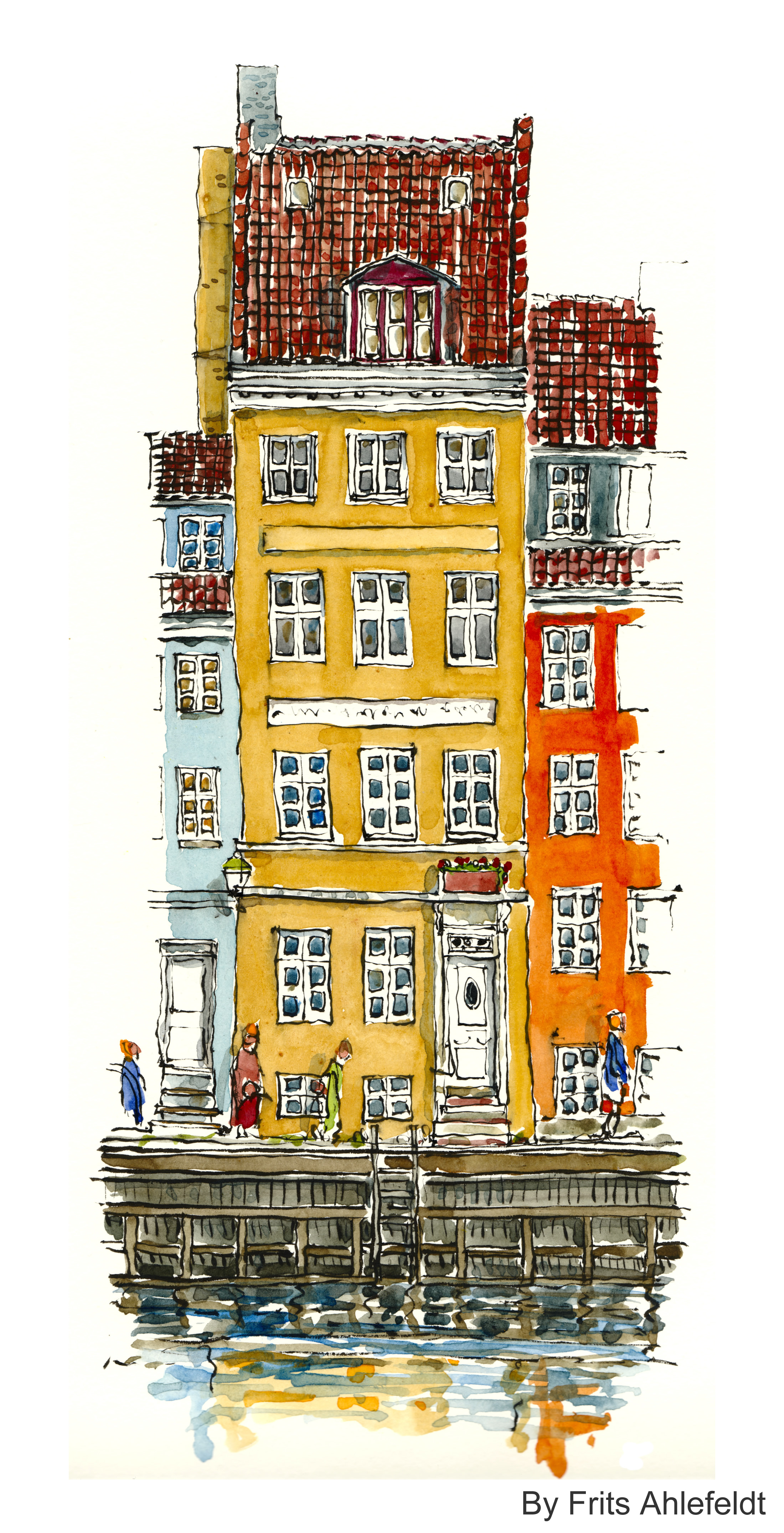 2200x4300 Watercolor Houses The Hiking Artist Project By Frits Ahlefeldt - Watercolor House