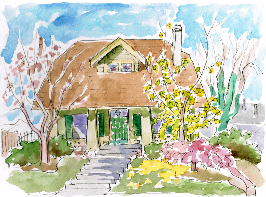 1024x760 House Portraits And Commissions - Watercolor House Painting