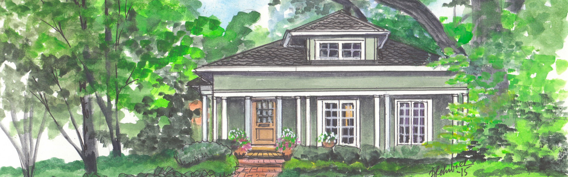 1920x600 House Portraits By Deb Watercolors Of Homes And Buildings - Watercolor House Painting