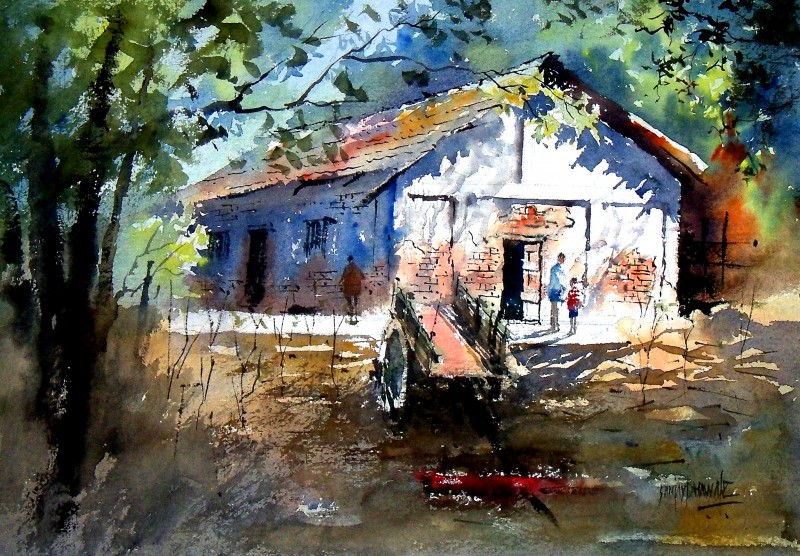 800x556 House - Watercolor House Painting