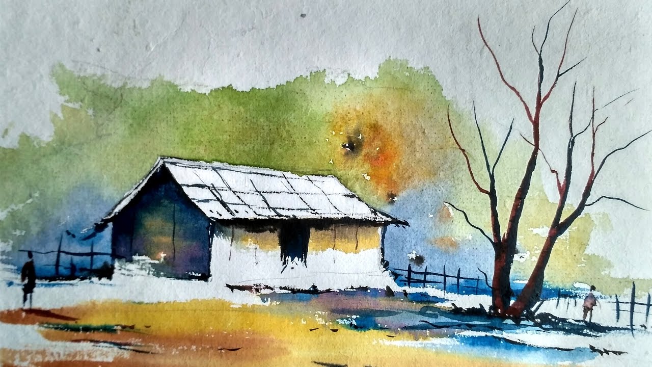 1280x720 Watercolor Painting For Beginners - Watercolor House Painting