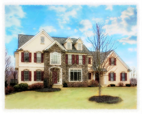 600x482 Watercolor Paintings - Watercolor House Painting